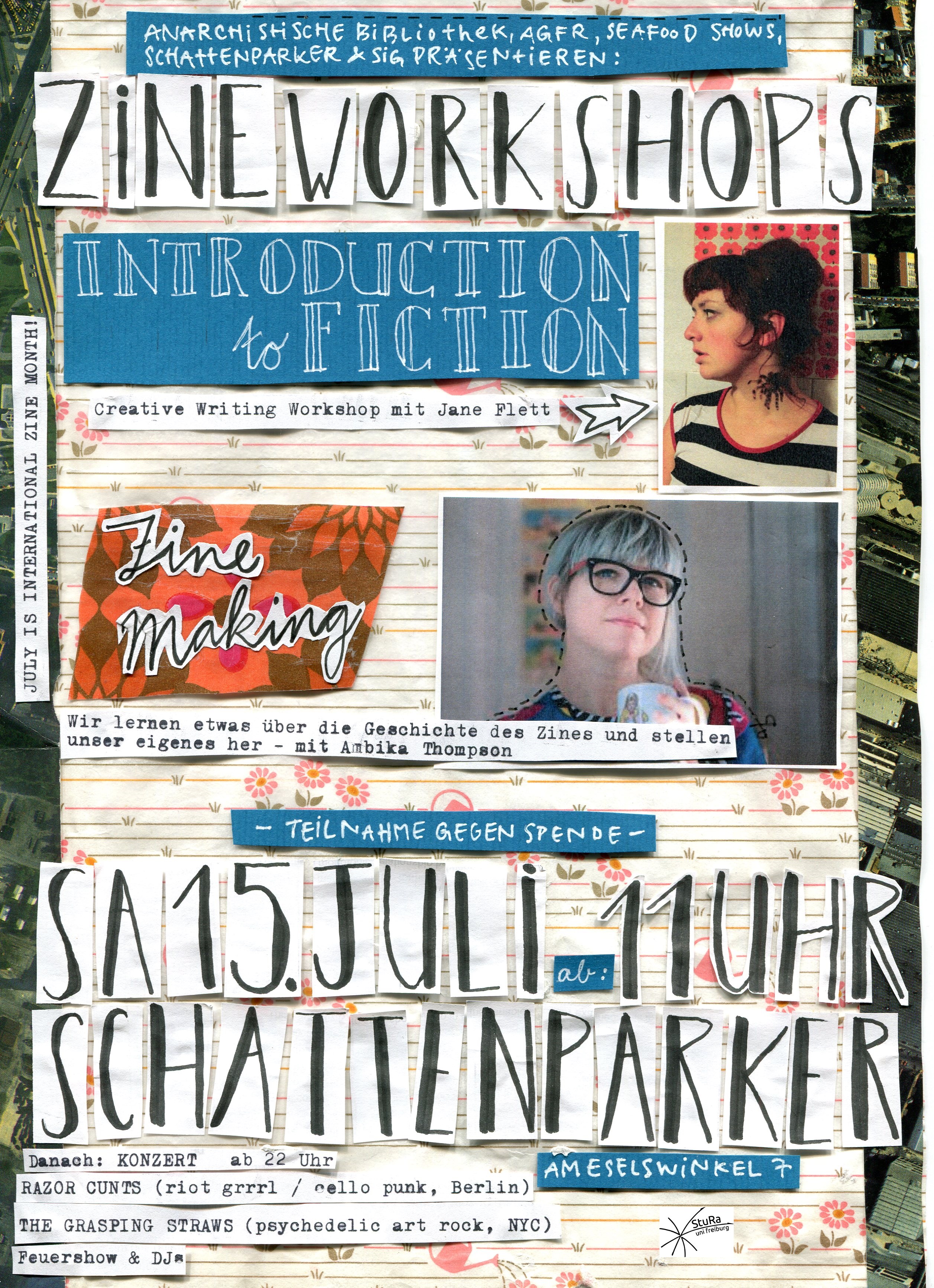 Zine-Fest mit Workshops zu “Introduction to Fiction” & “Zine Making” am 15. Juli